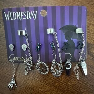 Wednesday Multi Cuff 6pk Earrings NWT